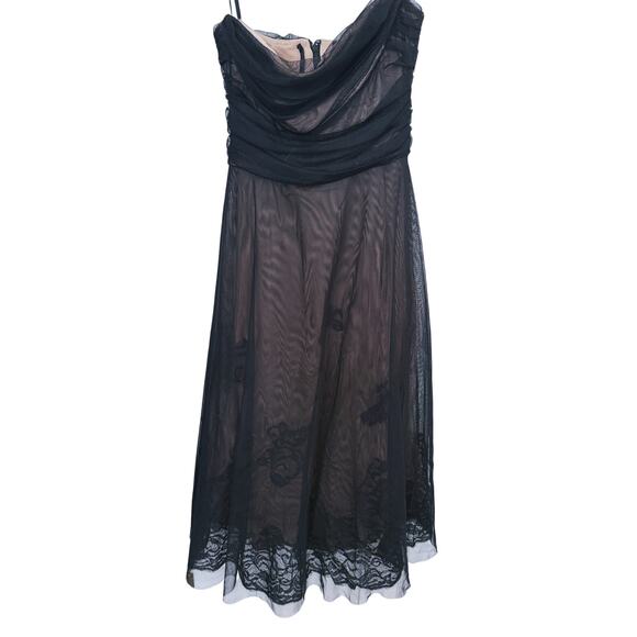 BCBG Black Strapless Tulle Cocktail Dress 4 Formal Whimsigoth Event Fairygoth - Picture 3 of 12